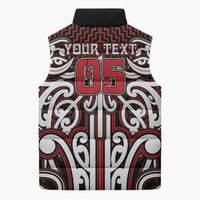 Custom Aotearoa Ngapuhi Sleeveless Puffer Jacket Maori Tribal Pattern Mix Poutama