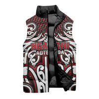 Custom Aotearoa Ngapuhi Sleeveless Puffer Jacket Maori Tribal Pattern Mix Poutama