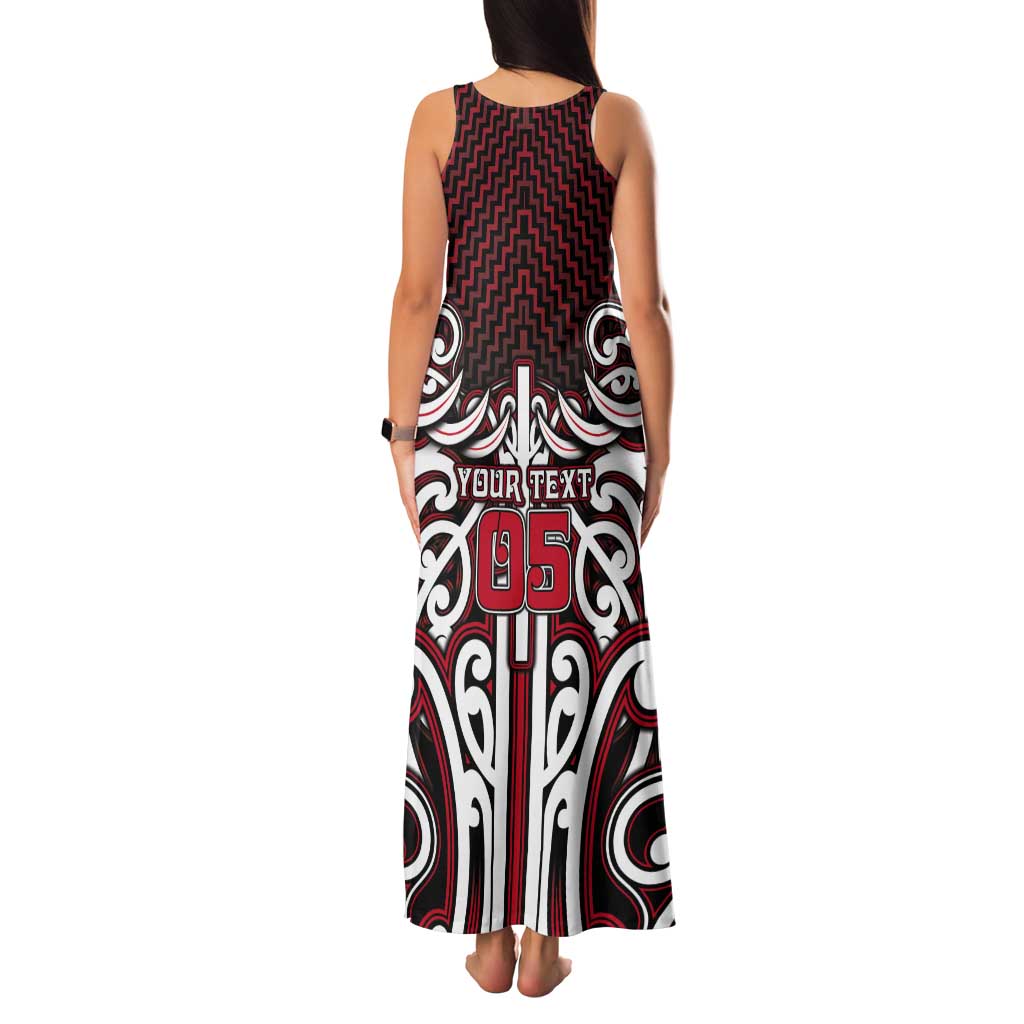 Custom Aotearoa Ngapuhi Tank Maxi Dress Maori Tribal Pattern Mix Poutama