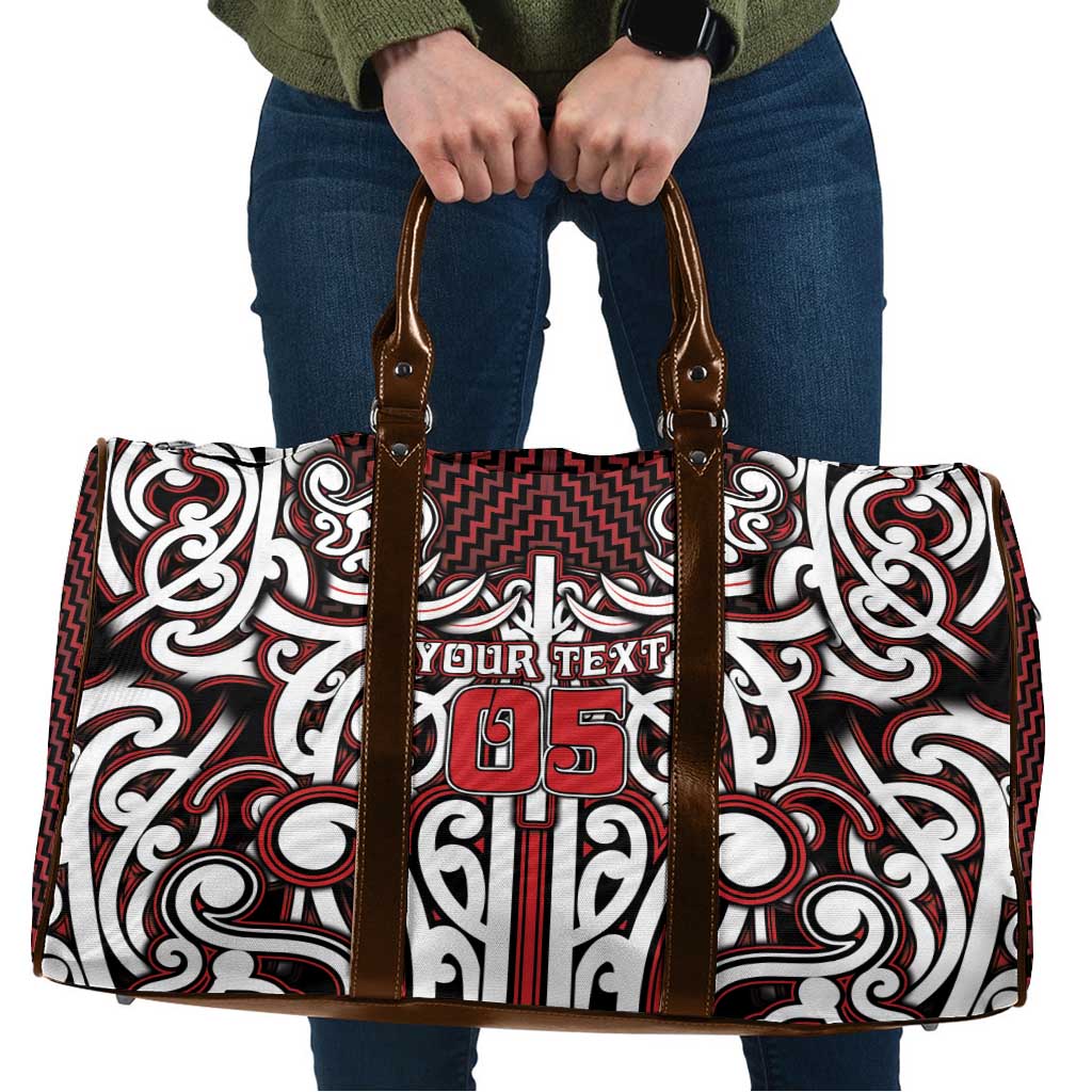 Custom Aotearoa Ngapuhi Travel Bag Maori Tribal Pattern Mix Poutama