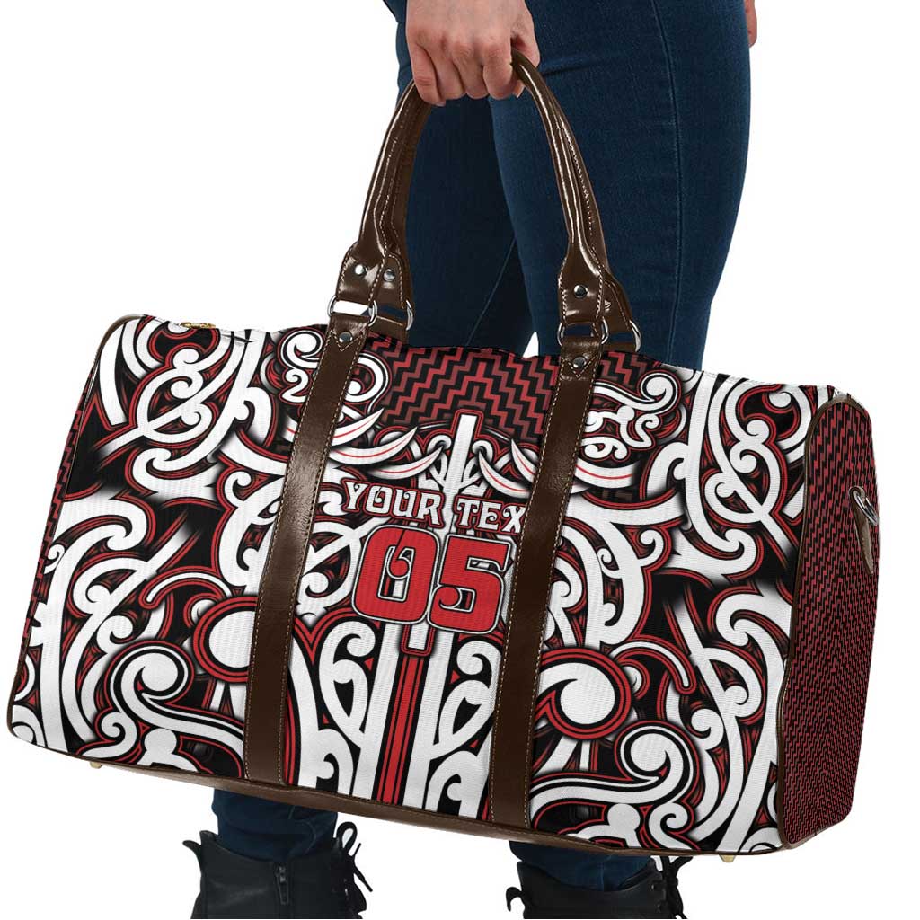 Custom Aotearoa Ngapuhi Travel Bag Maori Tribal Pattern Mix Poutama