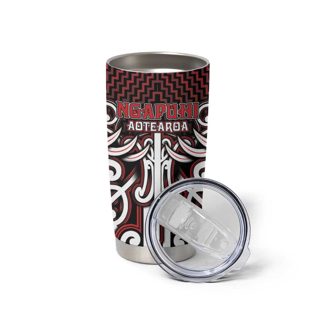 Custom Aotearoa Ngapuhi Tumbler Cup Maori Tribal Pattern Mix Poutama LT05 - Polynesian Pride