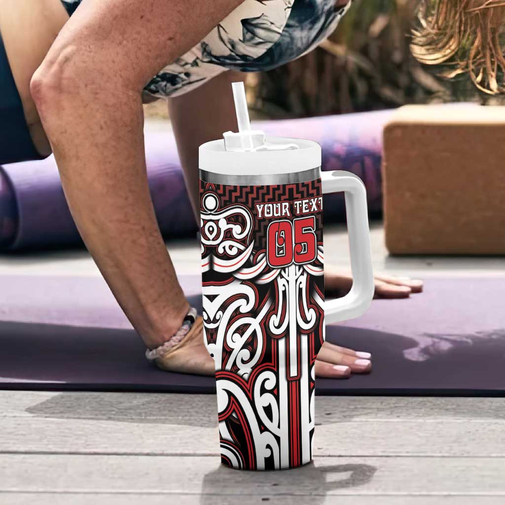 Custom Aotearoa Ngapuhi Tumbler With Handle Maori Tribal Pattern Mix Poutama