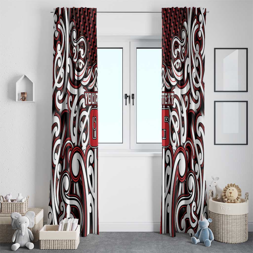 Custom Aotearoa Ngapuhi Window Curtain Maori Tribal Pattern Mix Poutama