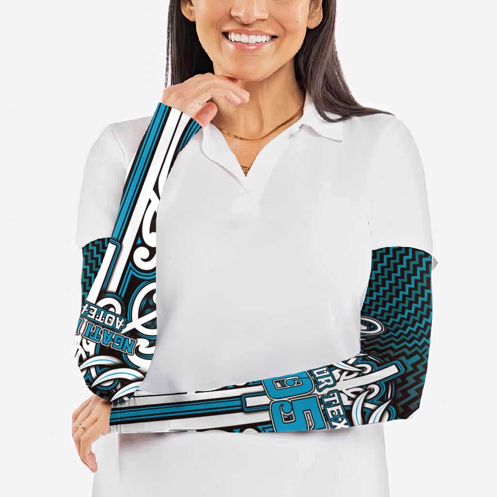 Custom Aotearoa Ngati Porou Arm Sleeves Maori Tribal Pattern Mix Poutama