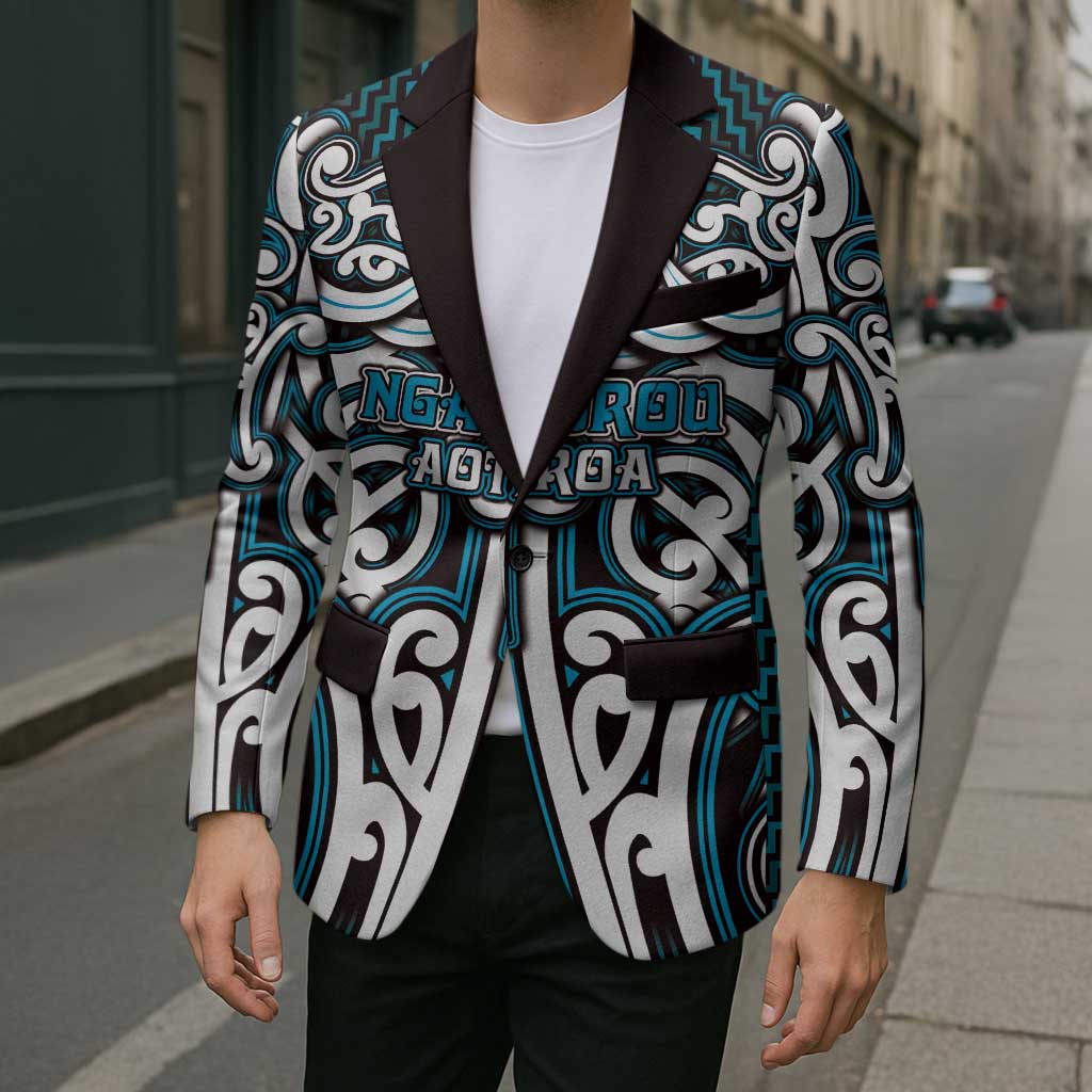 Custom Aotearoa Ngati Porou Blazer Maori Tribal Pattern Mix Poutama