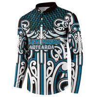 Custom Aotearoa Ngati Porou Button Sweatshirt Maori Tribal Pattern Mix Poutama