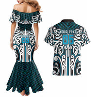 Custom Aotearoa Ngati Porou Couples Matching Mermaid Dress and Hawaiian Shirt Maori Tribal Pattern Mix Poutama LT05 - Polynesian Pride