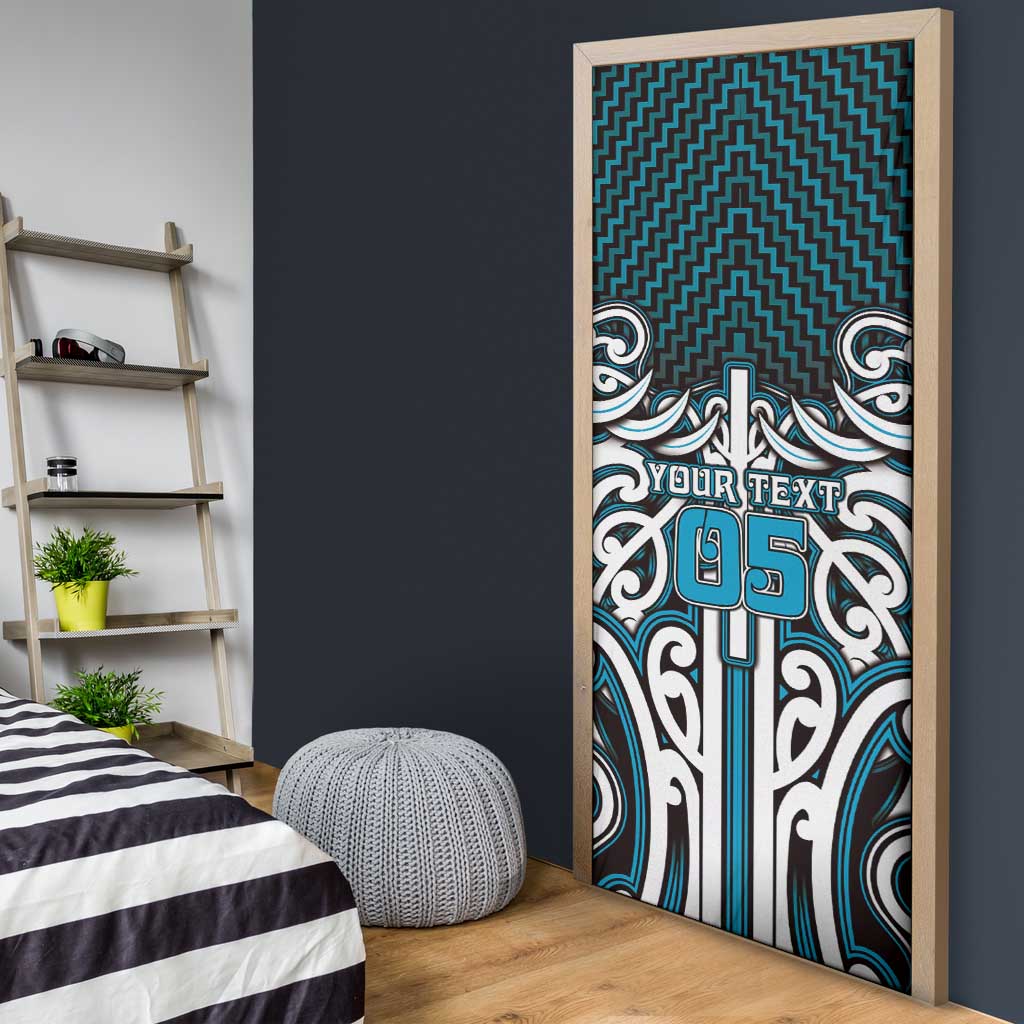 Custom Aotearoa Ngati Porou Door Cover Maori Tribal Pattern Mix Poutama