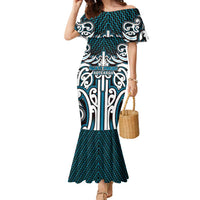Custom Aotearoa Ngati Porou Family Matching Mermaid Dress and Hawaiian Shirt Maori Tribal Pattern Mix Poutama