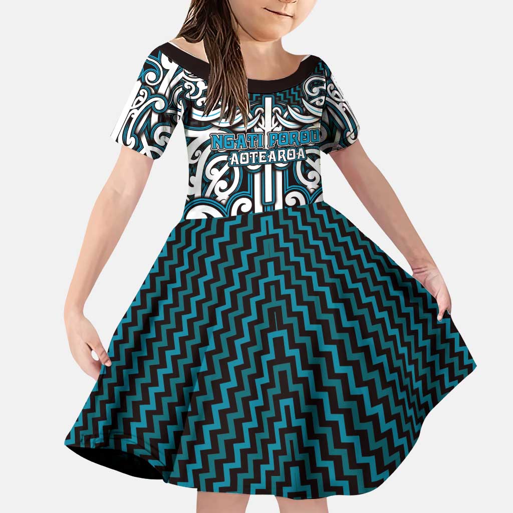 Custom Aotearoa Ngati Porou Family Matching Off Shoulder Maxi Dress and Hawaiian Shirt Maori Tribal Pattern Mix Poutama