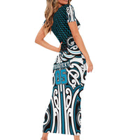 Custom Aotearoa Ngati Porou Family Matching Short Sleeve Bodycon Dress and Hawaiian Shirt Maori Tribal Pattern Mix Poutama
