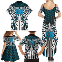 Custom Aotearoa Ngati Porou Family Matching Summer Maxi Dress and Hawaiian Shirt Maori Tribal Pattern Mix Poutama