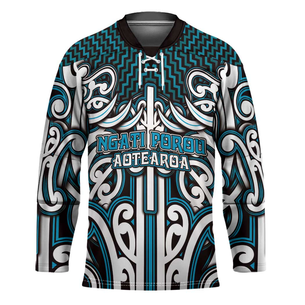 Custom Aotearoa Ngati Porou Hockey Jersey Maori Tribal Pattern Mix Poutama