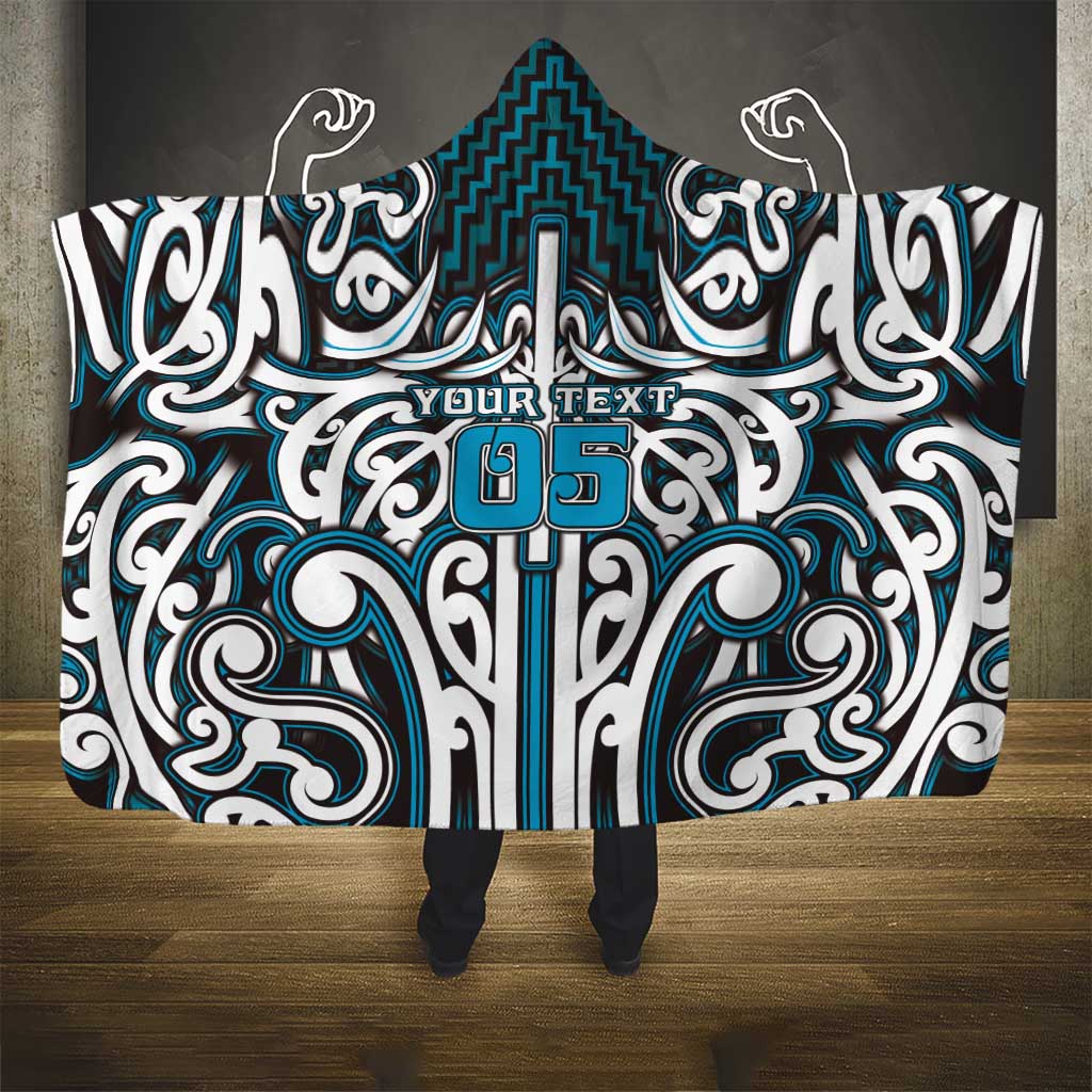 Custom Aotearoa Ngati Porou Hooded Blanket Maori Tribal Pattern Mix Poutama