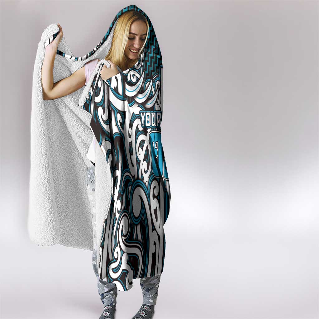 Custom Aotearoa Ngati Porou Hooded Blanket Maori Tribal Pattern Mix Poutama
