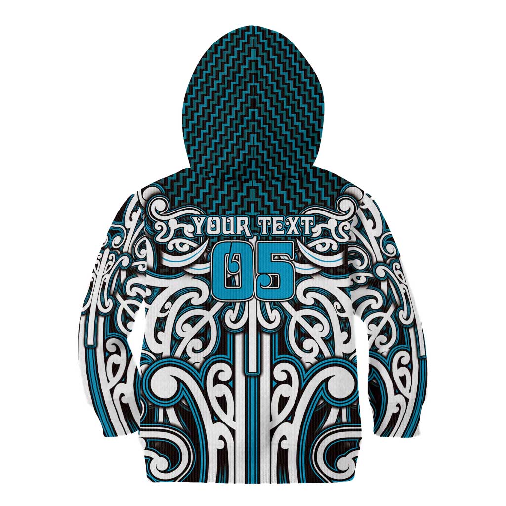 Custom Aotearoa Ngati Porou Kid Hoodie Maori Tribal Pattern Mix Poutama