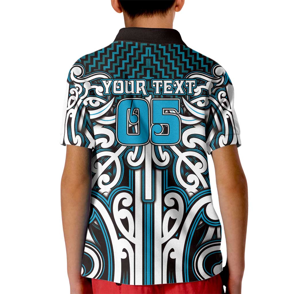 Custom Aotearoa Ngati Porou Kid Polo Shirt Maori Tribal Pattern Mix Poutama