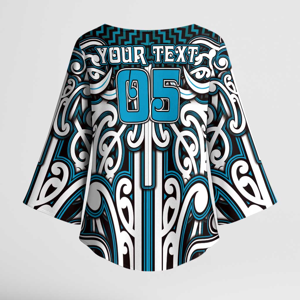 Custom Aotearoa Ngati Porou Kimono Sleeve Blouse Maori Tribal Pattern Mix Poutama
