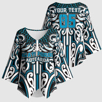 Custom Aotearoa Ngati Porou Kimono Sleeve Blouse Maori Tribal Pattern Mix Poutama