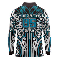 Custom Aotearoa Ngati Porou Long Sleeve Polo Shirt Maori Tribal Pattern Mix Poutama LT05 - Polynesian Pride