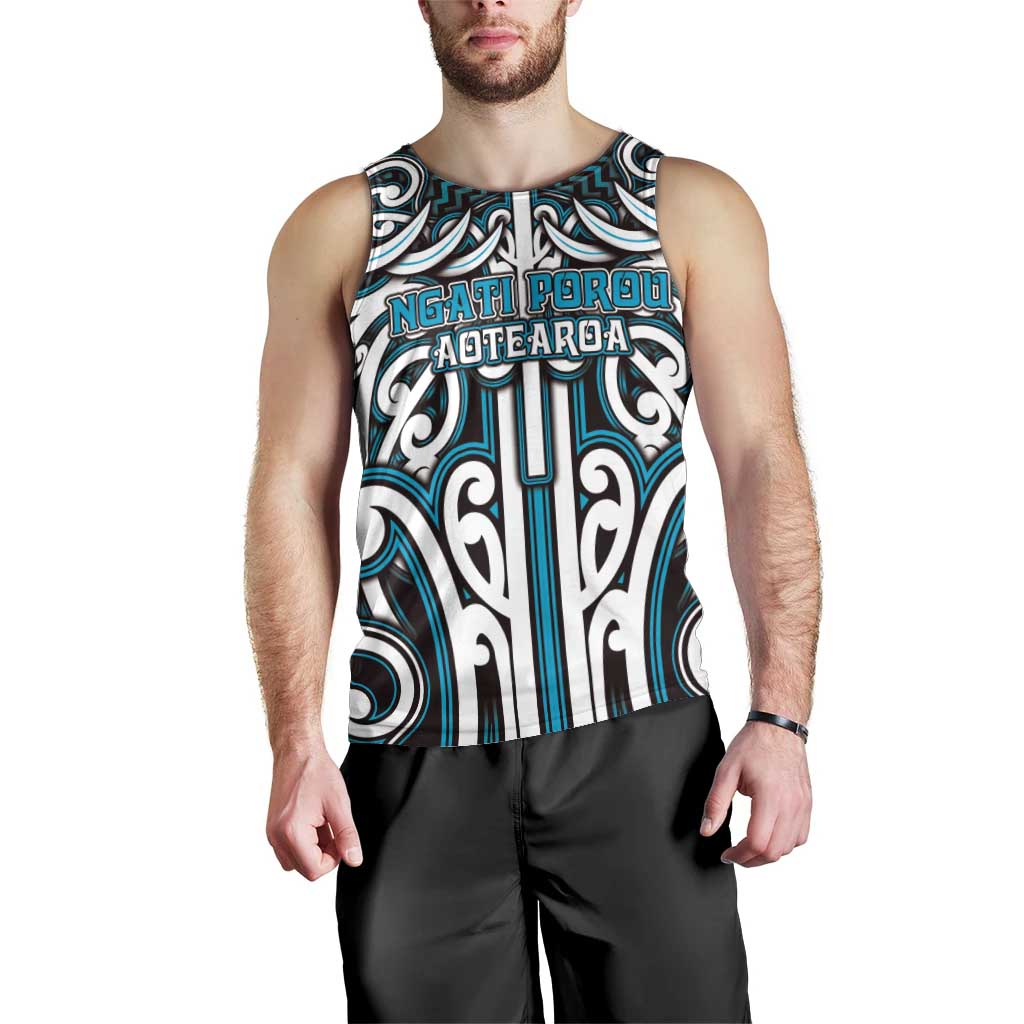 Custom Aotearoa Ngati Porou Men Tank Top Maori Tribal Pattern Mix Poutama