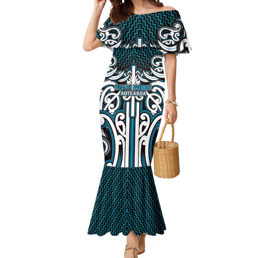 Custom Aotearoa Ngati Porou Mermaid Dress Maori Tribal Pattern Mix Poutama