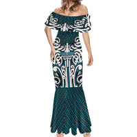 Custom Aotearoa Ngati Porou Mermaid Dress Maori Tribal Pattern Mix Poutama