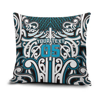 Custom Aotearoa Ngati Porou Pillow Cover Maori Tribal Pattern Mix Poutama LT05 Blue - Polynesian Pride