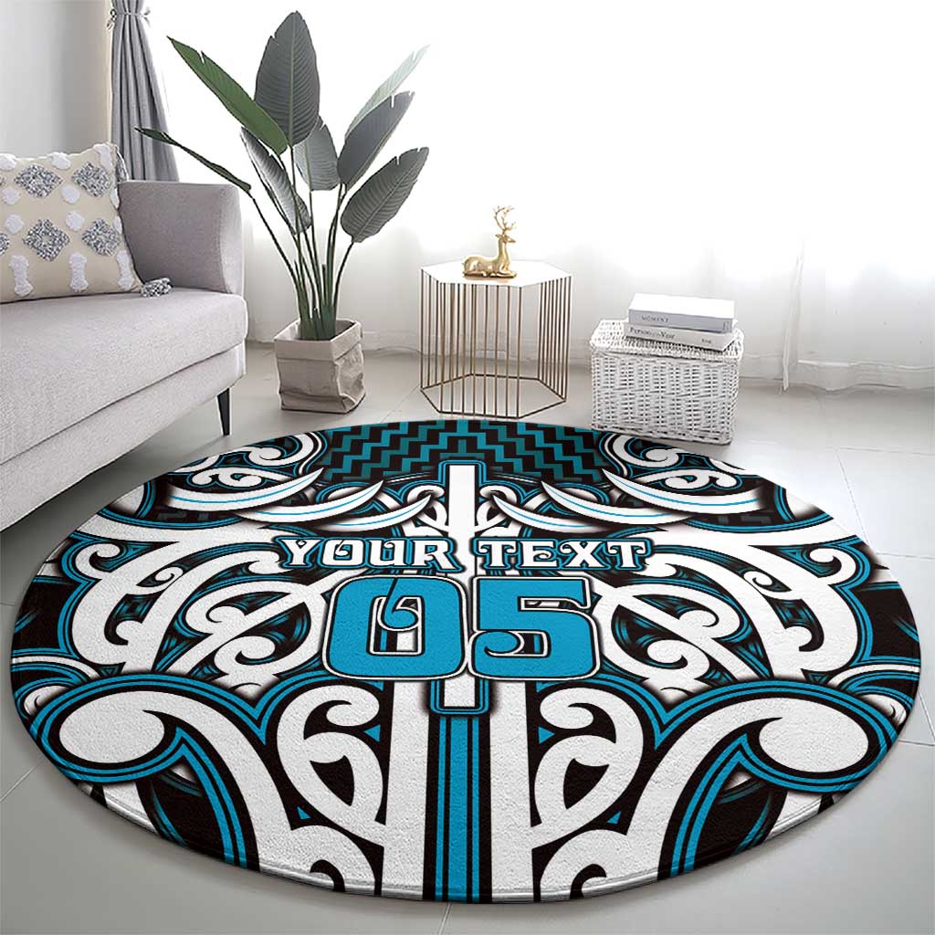 Custom Aotearoa Ngati Porou Round Carpet Maori Tribal Pattern Mix Poutama