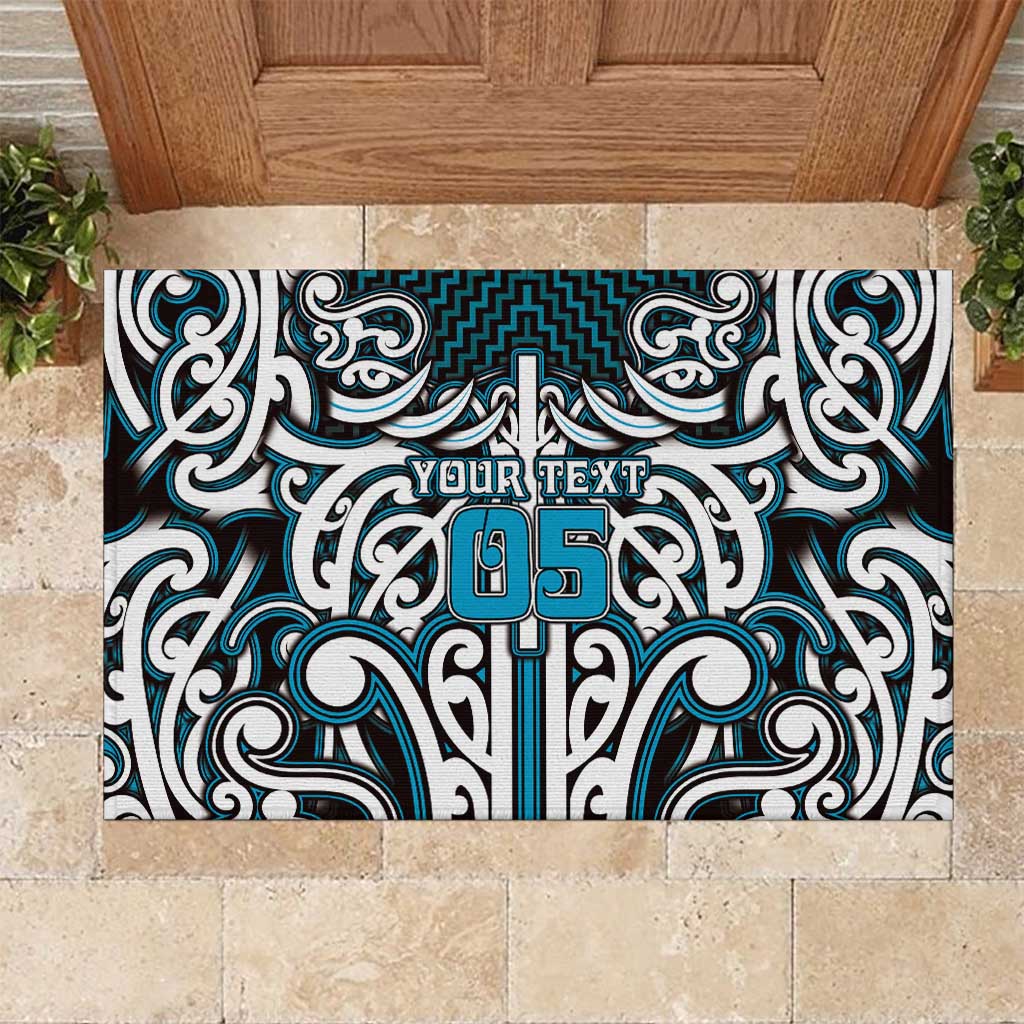 Custom Aotearoa Ngati Porou Rubber Doormat Maori Tribal Pattern Mix Poutama
