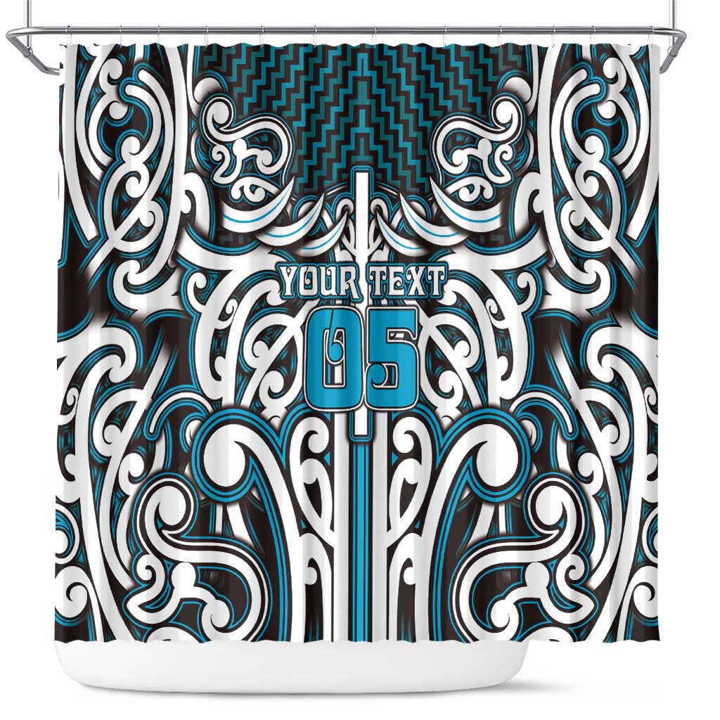 Custom Aotearoa Ngati Porou Shower Curtain Maori Tribal Pattern Mix Poutama