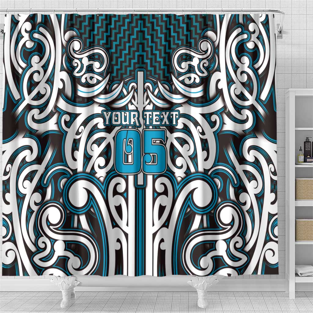 Custom Aotearoa Ngati Porou Shower Curtain Maori Tribal Pattern Mix Poutama