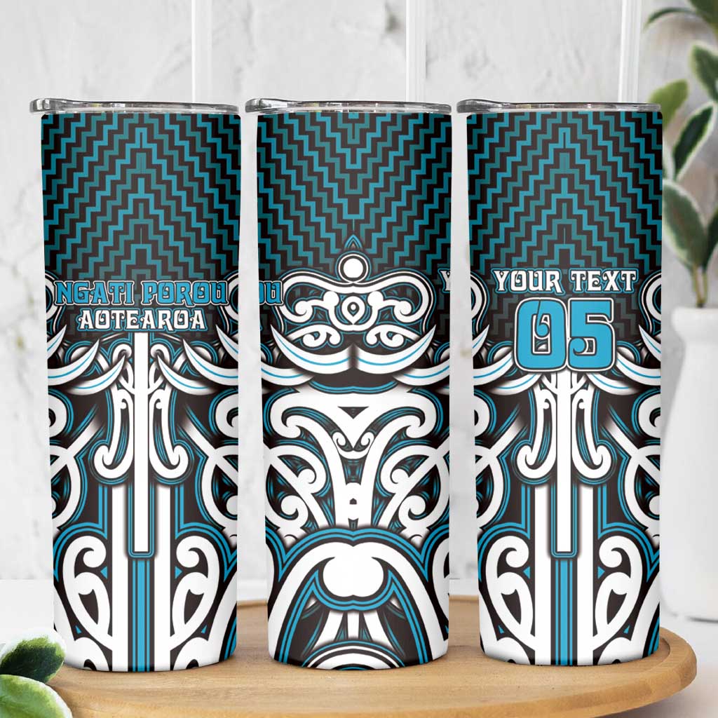 Custom Aotearoa Ngati Porou Skinny Tumbler Maori Tribal Pattern Mix Poutama