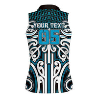 Custom Aotearoa Ngati Porou Women Sleeveless Polo Shirt Maori Tribal Pattern Mix Poutama