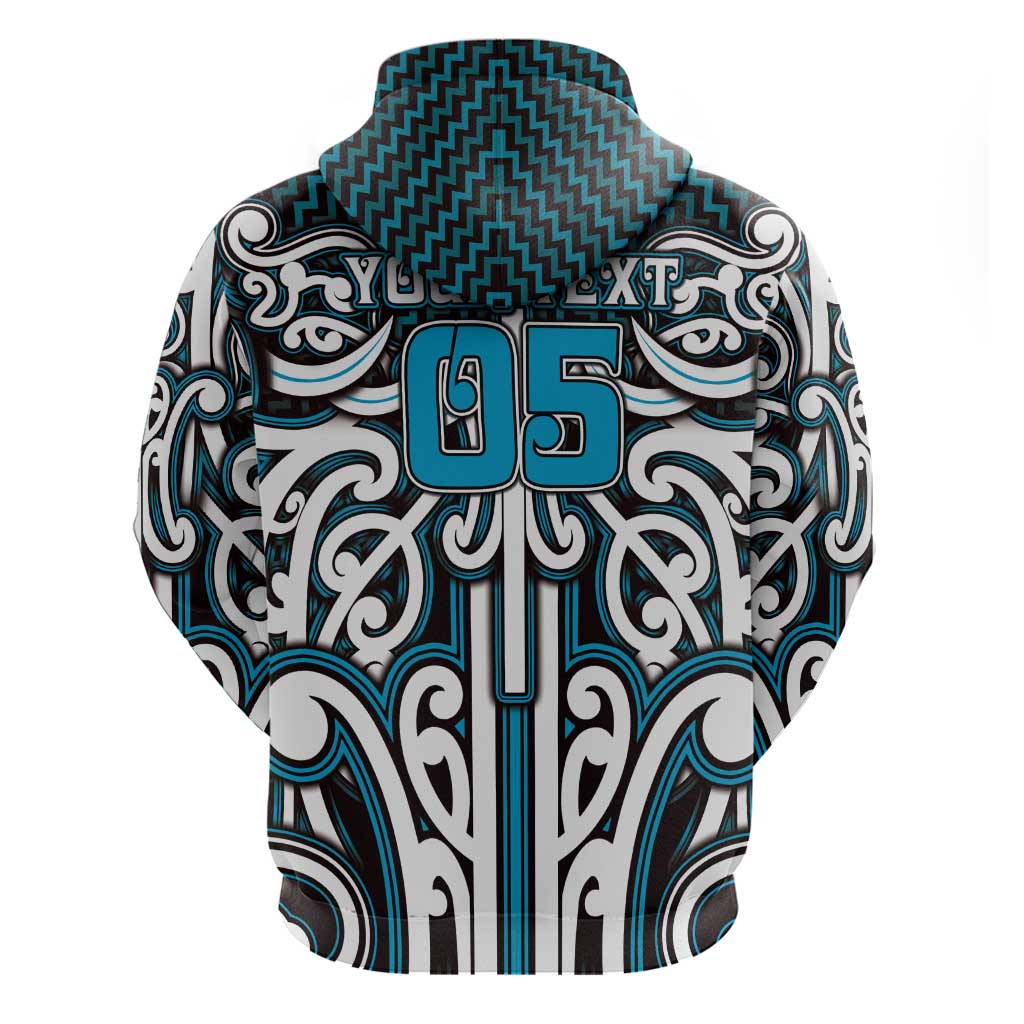 Custom Aotearoa Ngati Porou Zip Hoodie Maori Tribal Pattern Mix Poutama