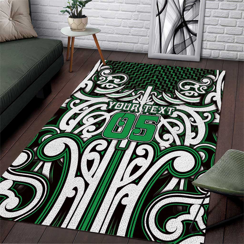 Custom Aotearoa Ngai Tahu Area Rug Maori Tribal Pattern Mix Poutama