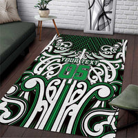 Custom Aotearoa Ngai Tahu Area Rug Maori Tribal Pattern Mix Poutama