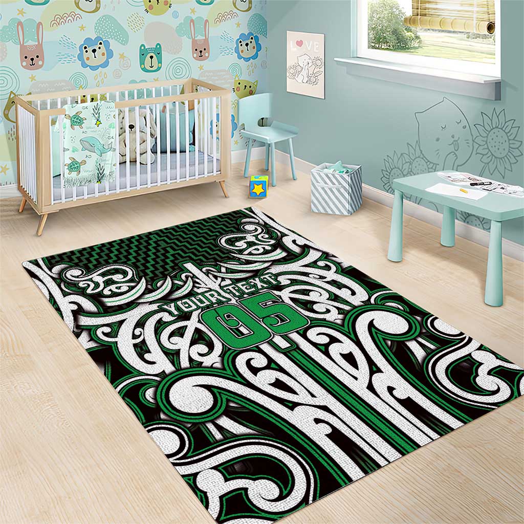 Custom Aotearoa Ngai Tahu Area Rug Maori Tribal Pattern Mix Poutama