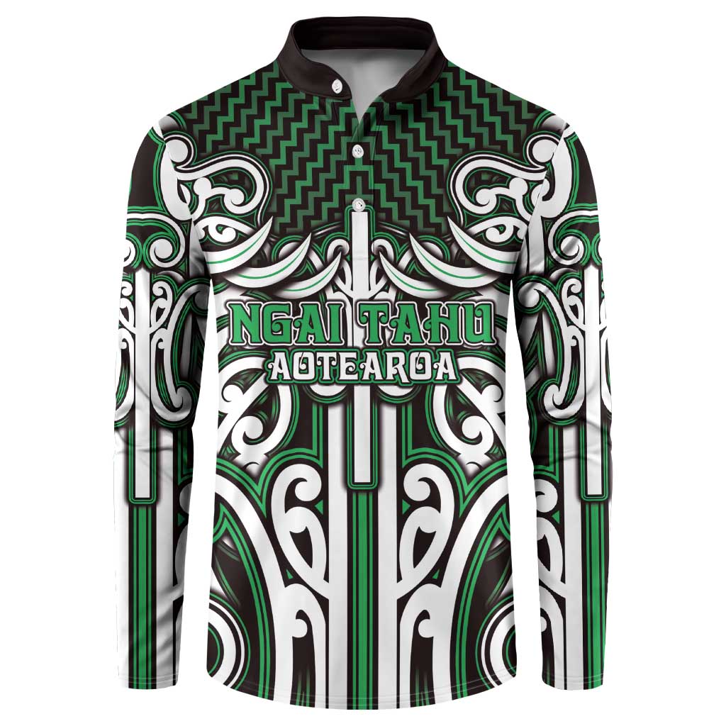 Custom Aotearoa Ngai Tahu Button Sweatshirt Maori Tribal Pattern Mix Poutama