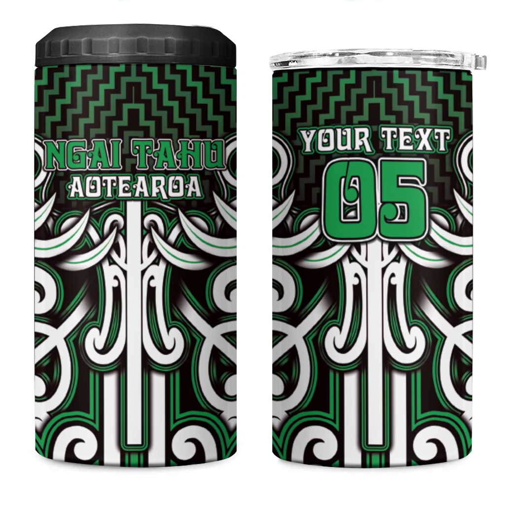 Custom Aotearoa Ngai Tahu 4 in 1 Can Cooler Tumbler Maori Tribal Pattern Mix Poutama LT05 One Size: 16 oz Green - Polynesian Pride