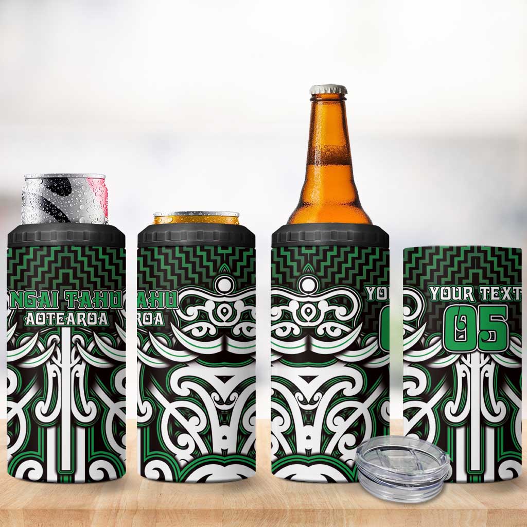 Custom Aotearoa Ngai Tahu 4 in 1 Can Cooler Tumbler Maori Tribal Pattern Mix Poutama LT05 - Polynesian Pride