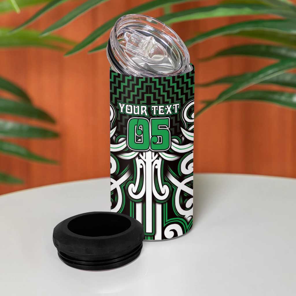 Custom Aotearoa Ngai Tahu 4 in 1 Can Cooler Tumbler Maori Tribal Pattern Mix Poutama LT05 - Polynesian Pride