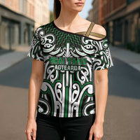 Custom Aotearoa Ngai Tahu Cross Shoulder Shirt Maori Tribal Pattern Mix Poutama