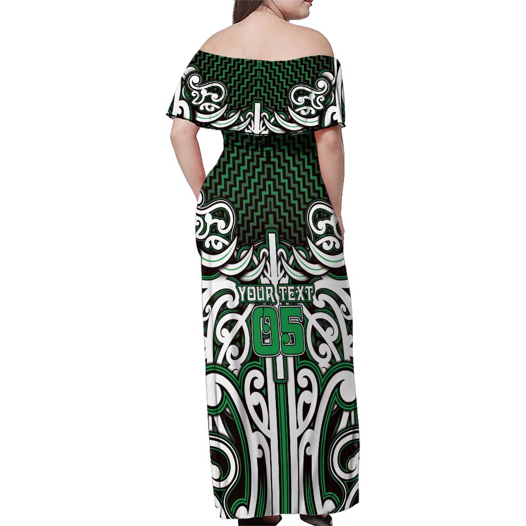 Custom Aotearoa Ngai Tahu Family Matching Off Shoulder Maxi Dress and Hawaiian Shirt Maori Tribal Pattern Mix Poutama LT05 - Polynesian Pride