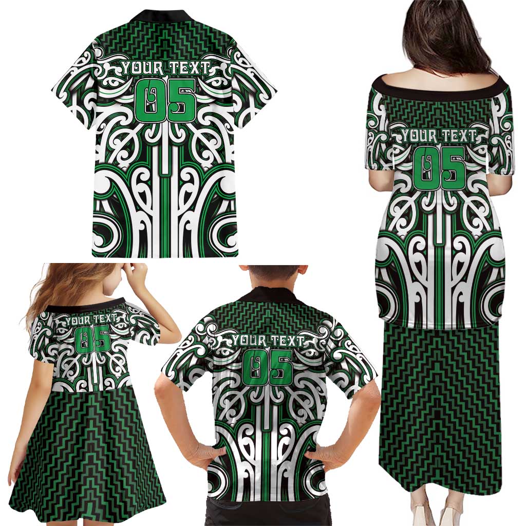 Custom Aotearoa Ngai Tahu Family Matching Puletasi and Hawaiian Shirt Maori Tribal Pattern Mix Poutama