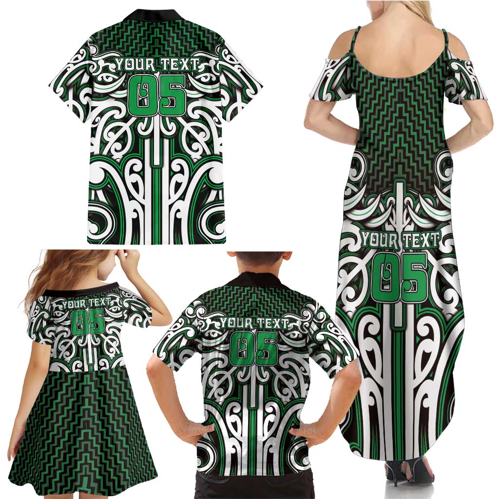 Custom Aotearoa Ngai Tahu Family Matching Summer Maxi Dress and Hawaiian Shirt Maori Tribal Pattern Mix Poutama LT05 - Polynesian Pride