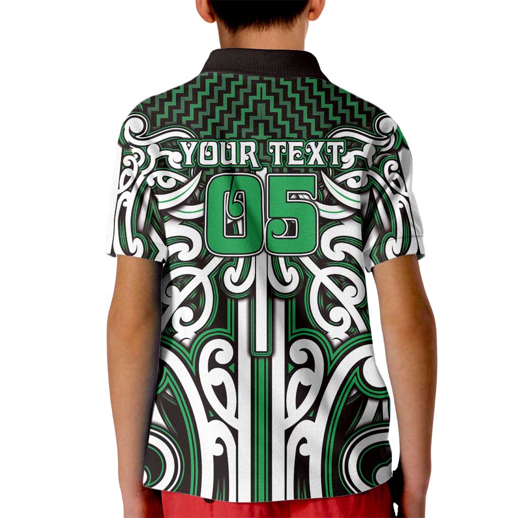 Custom Aotearoa Ngai Tahu Kid Polo Shirt Maori Tribal Pattern Mix Poutama