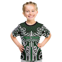 Custom Aotearoa Ngai Tahu Kid T Shirt Maori Tribal Pattern Mix Poutama