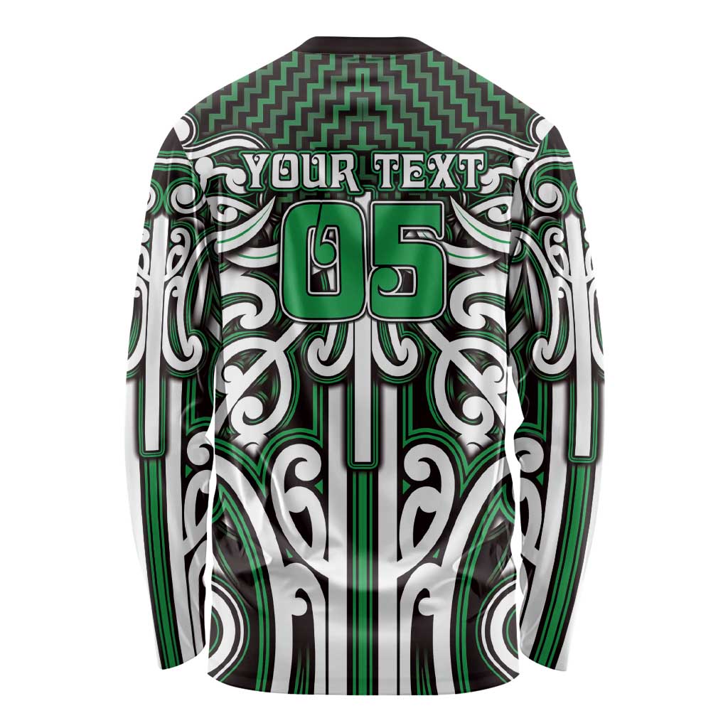 Custom Aotearoa Ngai Tahu Long Sleeve Shirt Maori Tribal Pattern Mix Poutama LT05 - Polynesian Pride